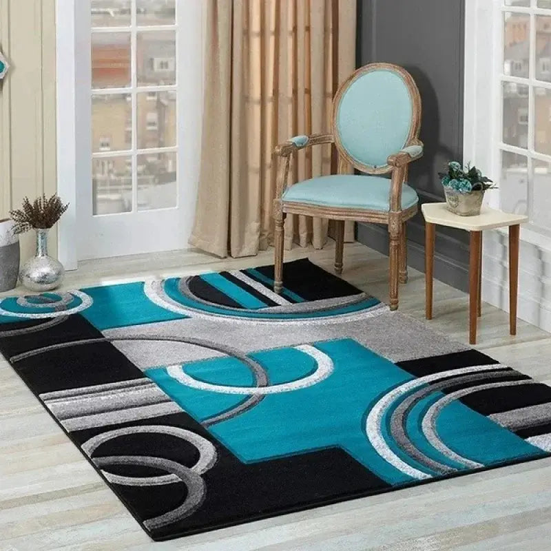 Acabamento impecável do Tapete Geométrico Nórdico, ideal para qualquer ambiente sofisticado.
