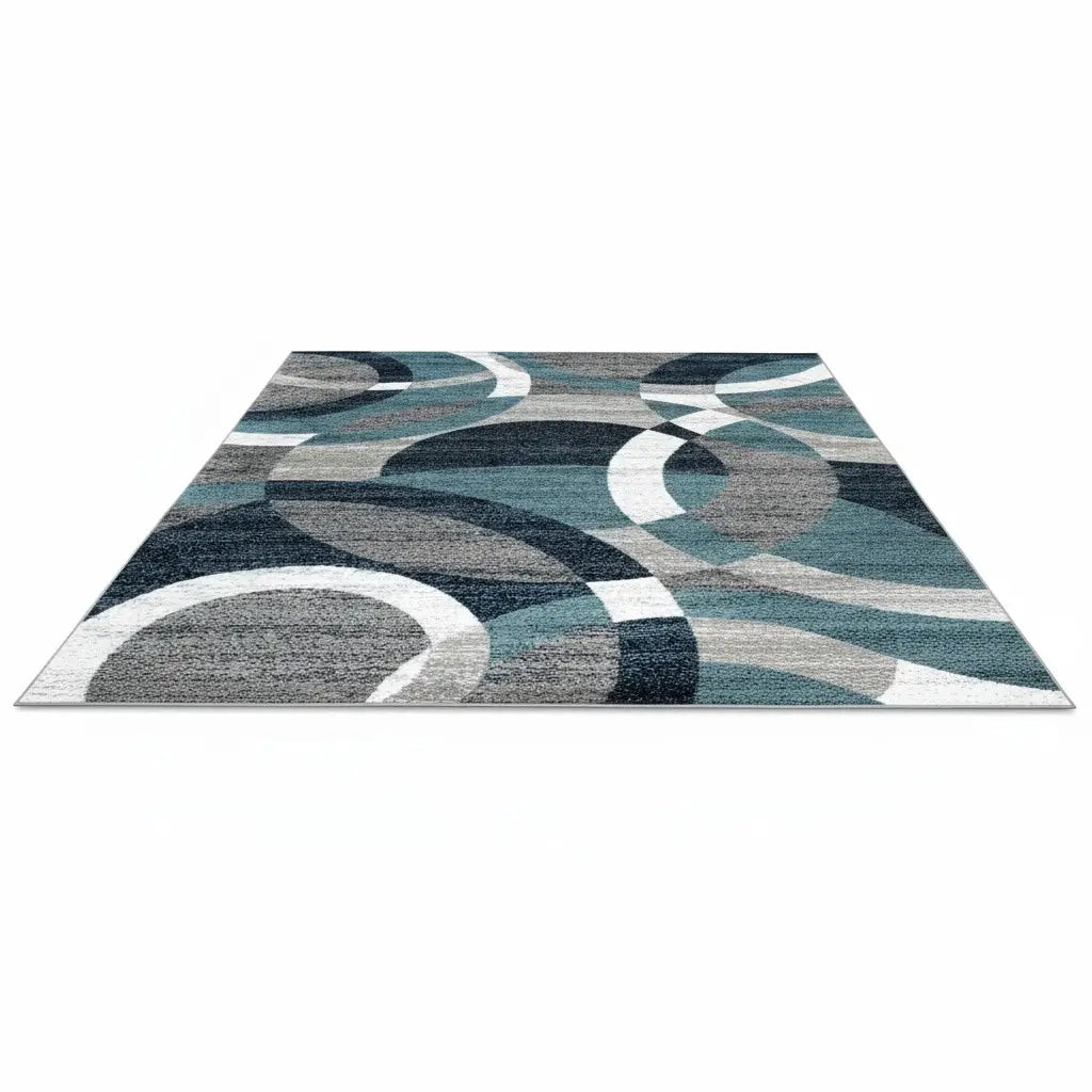 Decoração luxuosa com o Tapete Geométrico Nórdico, destacando o design exclusivo do produto.