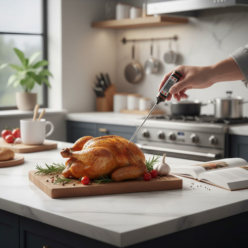 Termômetro digital para cozinha medindo a temperatura com alta precisão.