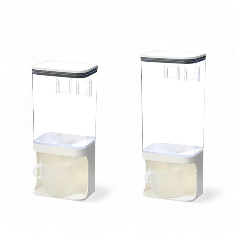 Distribuidor de Alimentos Secos branco, de 1000ML, compacto e eficiente para otimizar o armazenamento na sua cozinha.